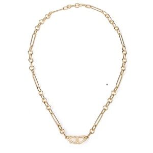 Foundrae Look Alike Sister Hook Small Mixed Link Gold Plated Chain Necklace